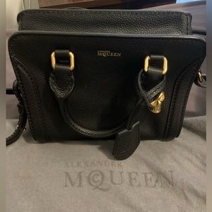 Alexander McQueen Black Mini Skull Padlock Zip Around Bag
